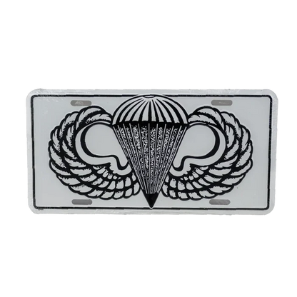 US Army Jump Wings White License Plate - Army & Outdoors - Collectables & Rarities