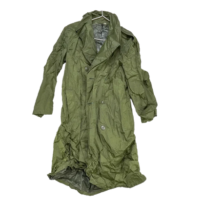 US Army Olive Nylon Raincoat - 36S, Small - US Army Surplus - Rain Jackets