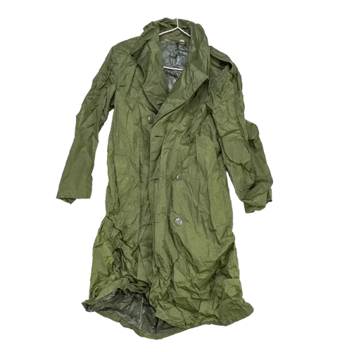US Army Olive Nylon Raincoat - 36S, Small - US Army Surplus - Rain Jackets
