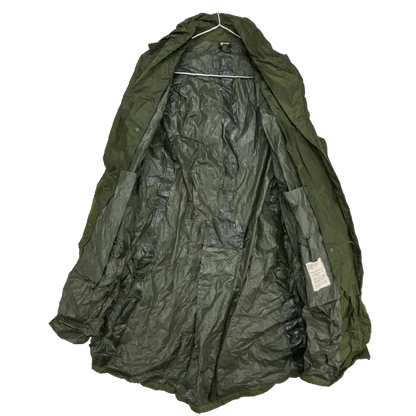 US Army Olive Nylon Raincoat - 36S, Small - US Army Surplus - Rain Jackets
