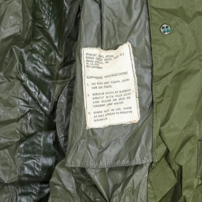US Army Olive Nylon Raincoat - 36S, Small - US Army Surplus - Rain Jackets