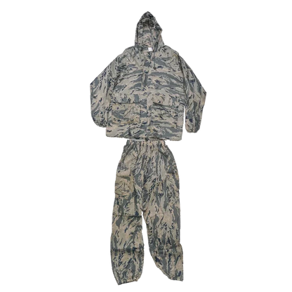 US Made ABU Camo Nylon Lightweight Rain Suit - XLarge - Army & Outdoors - Rain Jackets