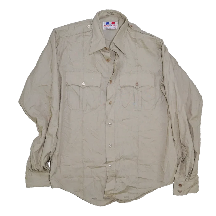 US Made Flying Cross Tan Service Dress Shirt - Medium - Army & Outdoors - Dress Shirts