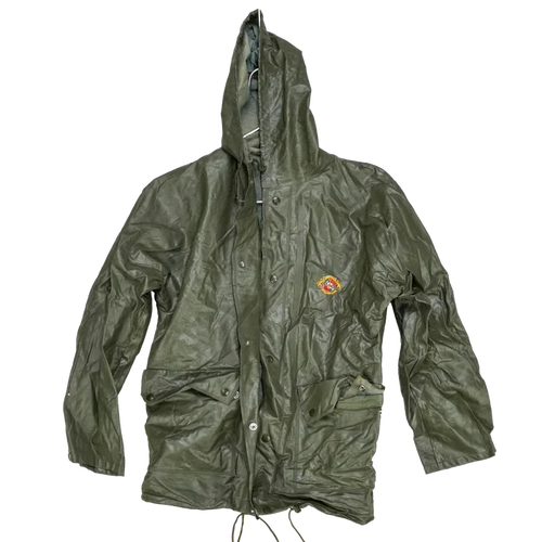 US Made Sterns PVC Olive Rain Jacket - Medium - Army & Outdoors - Rain Jackets