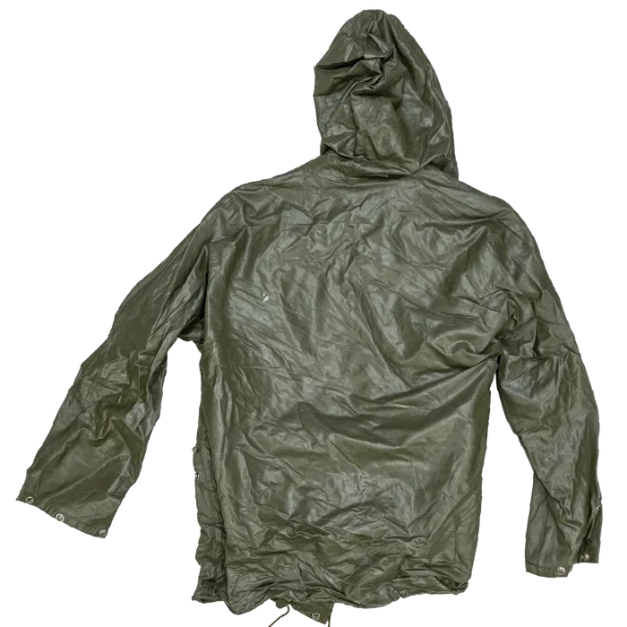 US Made Sterns PVC Olive Rain Jacket - Medium - Army & Outdoors - Rain Jackets