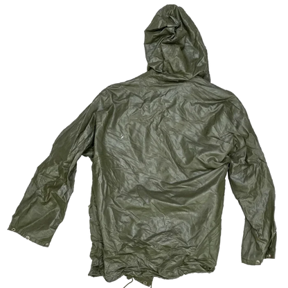 US Made Sterns PVC Olive Rain Jacket - Medium - Army & Outdoors - Rain Jackets