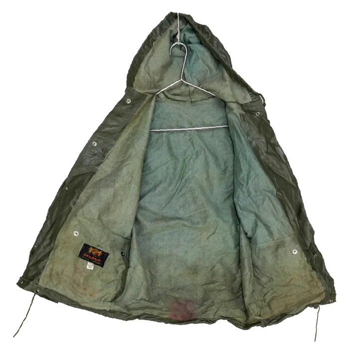 US Made Sterns PVC Olive Rain Jacket - Medium - Army & Outdoors - Rain Jackets