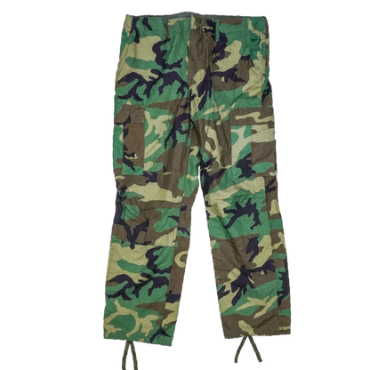 US Made Woodland BDU Trousers - Large Regular - Army & Outdoors - Combat Trousers