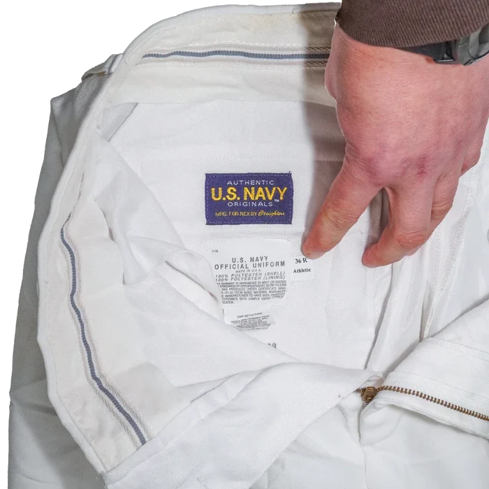US Navy White Service Dress Trousers - 36R, Large - US Navy Surplus - Dress Trousers