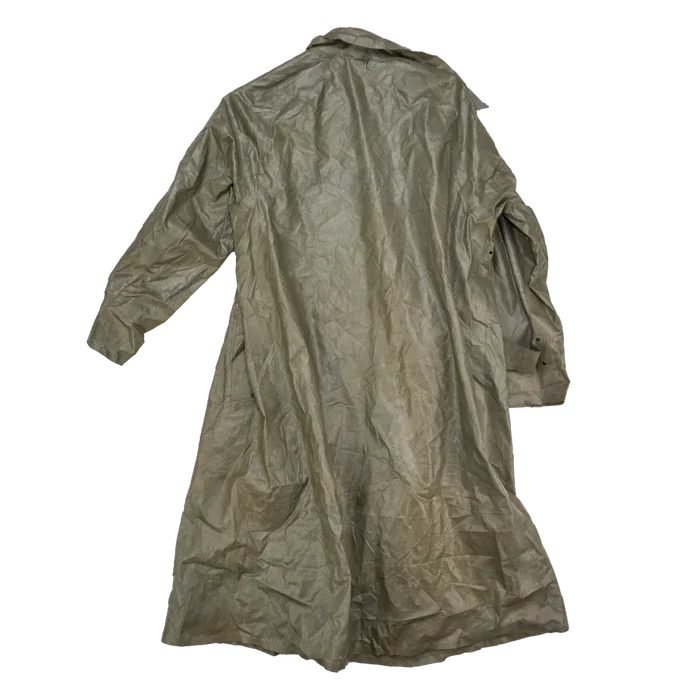 US WWII Dismounted Olive Rain Coat - Small - US Army Surplus - Rain Jackets
