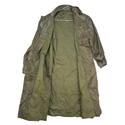 US WWII Dismounted Olive Rain Coat - Small - US Army Surplus - Rain Jackets