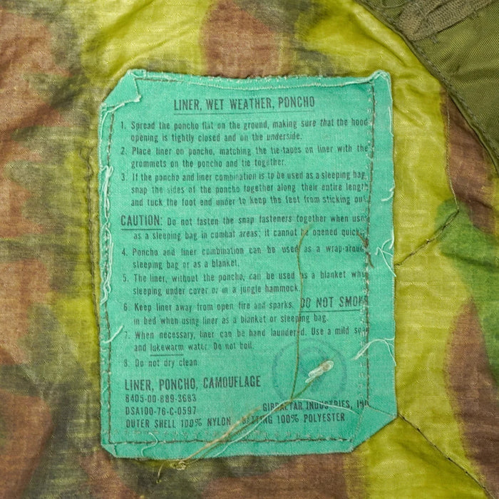 USGI ERDL 1970s Poncho Liner - US Army Surplus - Ponchos