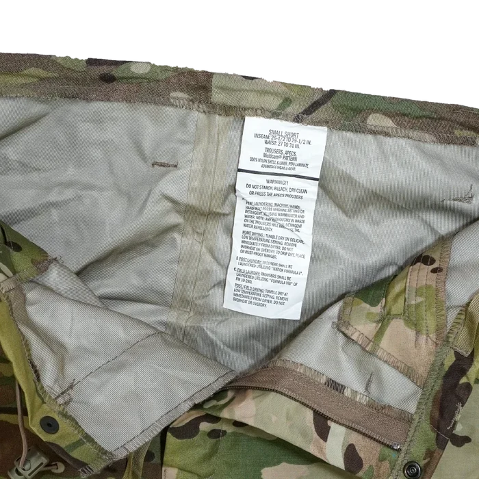 USGI Multicam APECS Wet Weather Trousers - Small Short - US Army Surplus - Rain Trousers