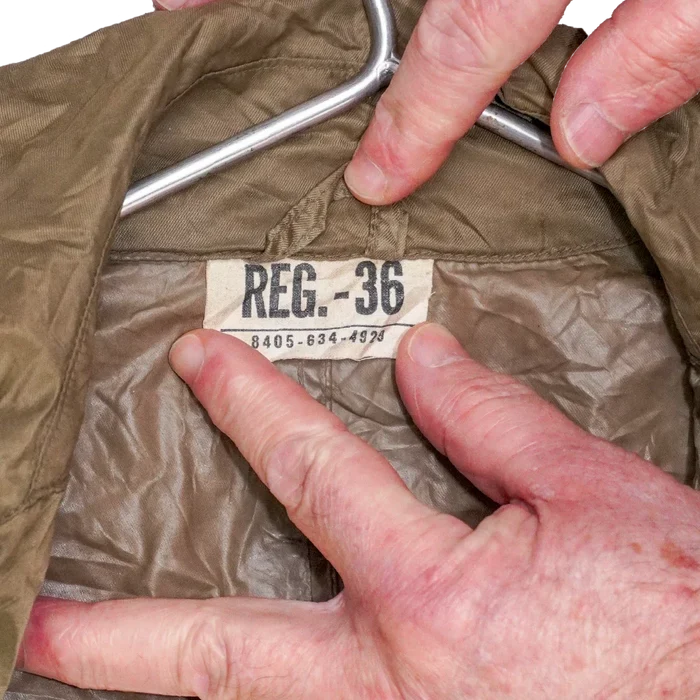 USGI Taupe Shade No. 179 Nylon Raincoat - 36R, Small - US Army Surplus - Rain Jackets