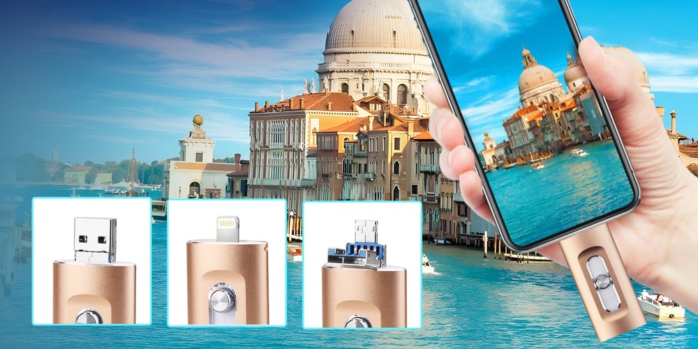 ‚ú®3-in-1 High-Capacity USB Drive with Fingerprint SecurityÔºàfor iPhoneÔºâ