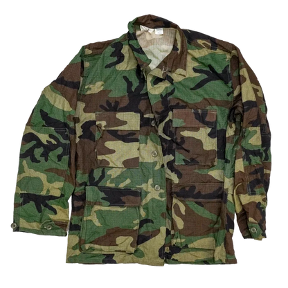 Woodland Ripstop BDU Shirt - Large Regular - Army & Outdoors - Field Shirts
