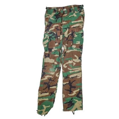 Woodland Ripstop BDU Trousers - Medium Long - Army & Outdoors - Combat Trousers
