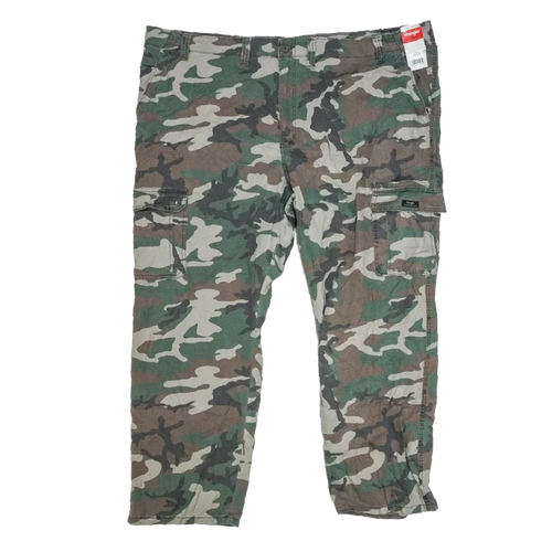 Wrangler Woodland Camo Ripstop Trousers - 50x30, 3XLarge - Army & Outdoors - Cargo Trousers
