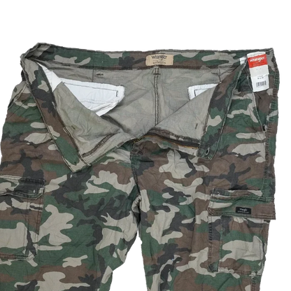 Wrangler Woodland Camo Ripstop Trousers - 50x30, 3XLarge - Army & Outdoors - Cargo Trousers